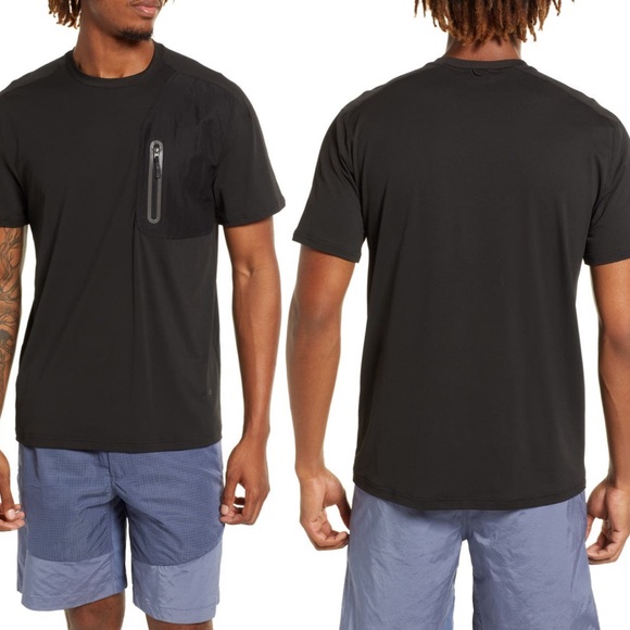Inc. black Slim Fit T-Shirt with Zipper Detail. Size Medium - Picture 1 of 10